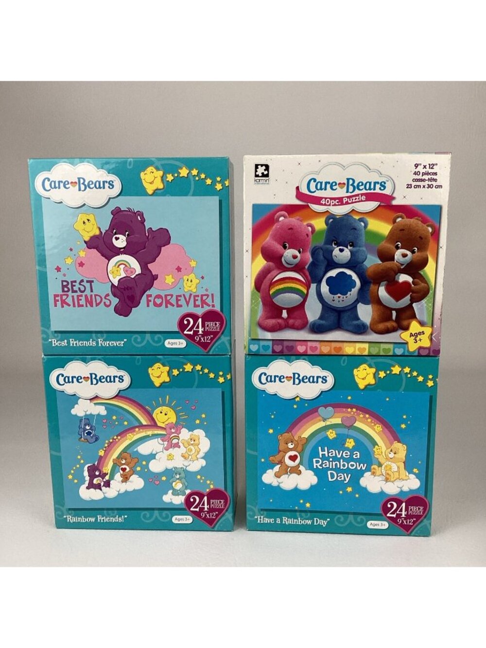 Care Bears 24 Piece Puzzle 9”x 12” Lot 4 Sealed Puzzles American Greeting 2013